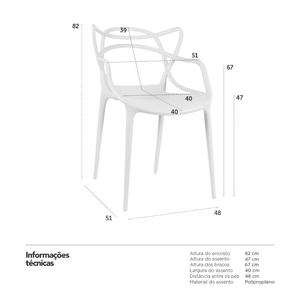 Kit 16 cadeiras design jantar cozinha Masters Allegra Creme