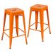 Kit 2 banquetas altas Iron Tolix 76 cm Laranja