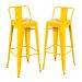 Kit 2 banquetas altas Iron Tolix com encosto 76 cm Amarelo