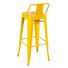 Kit 2 banquetas altas Iron Tolix com encosto 76 cm Amarelo