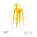 Kit 2 banquetas altas Iron Tolix com encosto 76 cm Amarelo