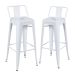 Kit 2 banquetas altas Iron Tolix com encosto 76 cm Branco