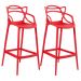 Kit 2 banquetas altas Masters Allegra Vermelho