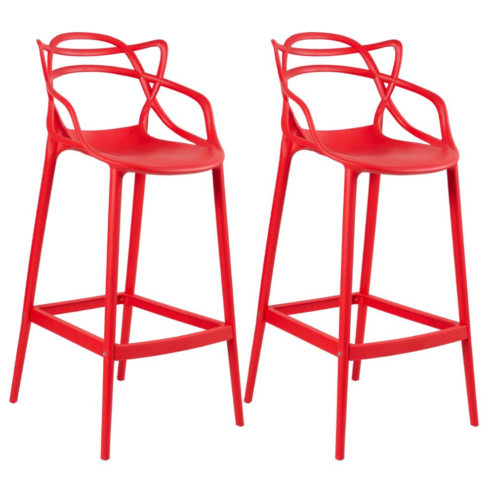 Kit 2 banquetas altas Masters Allegra Vermelho