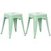 Kit 2 banquetas baixas Iron Tolix 45 cm Verde Claro