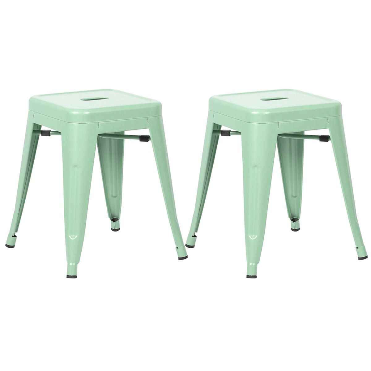 Kit 2 banquetas baixas Iron Tolix 45 cm Verde Claro