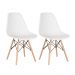 Kit 2 cadeiras Charles Eames Eiffel DSW com pés de madeira clara Branco