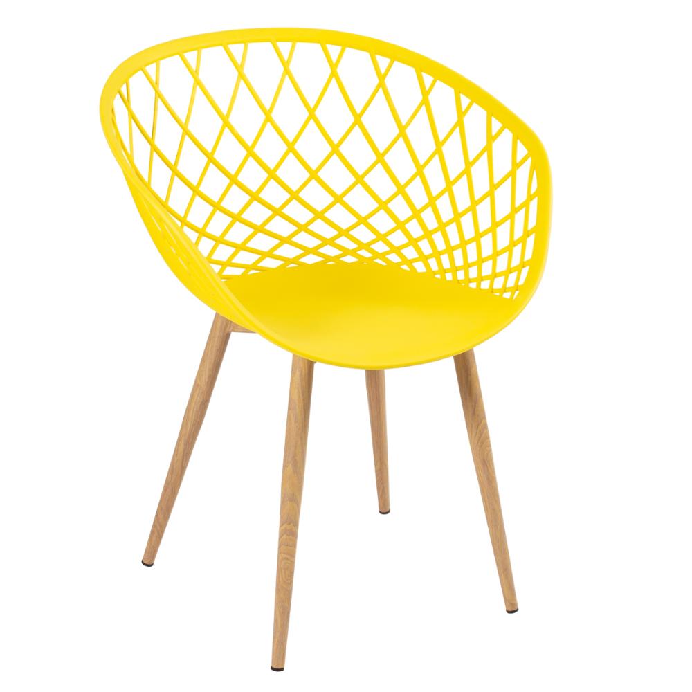 Kit 2 cadeiras Clarice Nest Sidera com apoio de braços Amarelo