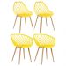 Kit 2 cadeiras Clarice Nest Sidera com braços + 2 cadeiras Cloe Amarelo