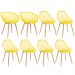 Kit 2 cadeiras Clarice Nest Sidera com braços + 6 cadeiras Cloe Amarelo