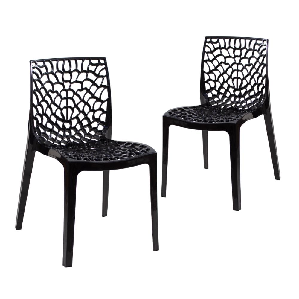 Kit 2 cadeiras Gruvyer jantar cozinha Preto