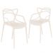 Kit 2 cadeiras design jantar cozinha Masters Allegra Creme