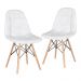 Kit 2 cadeiras estofadas Charles Eames Eiffel Botonê com pés de madeira clara Branco
