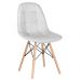 Kit 2 cadeiras estofadas Charles Eames Eiffel Botonê com pés de madeira clara Cinza claro
