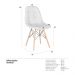 Kit 2 cadeiras estofadas Charles Eames Eiffel Botonê com pés de madeira clara Cinza claro