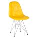 Kit 2 cadeiras estofadas Charles Eames Eiffel Botonê com pés de metal cromado Amarelo