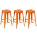 Kit 3 banquetas altas Iron Tolix 76 cm Laranja