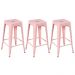 Kit 3 banquetas altas Iron Tolix 76 cm Rosa antigo