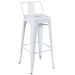 Kit 3 banquetas altas Iron Tolix com encosto 76 cm Branco