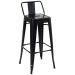 Kit 3 banquetas altas Iron Tolix com encosto 76 cm Preto semibrilho