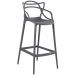 Kit 3 banquetas altas Masters Allegra 76 cm Cinza escuro