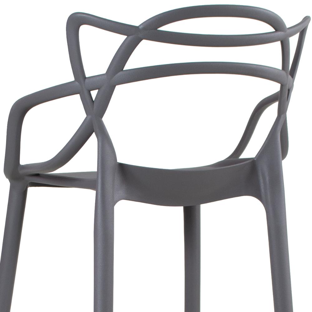 Kit 3 banquetas altas Masters Allegra 76 cm Cinza escuro