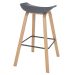 Kit 3 banquetas altas bancada cozinha Cassia BD 76 cm Cinza Escuro
