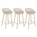 Kit 3 banquetas altas bancada cozinha Clarice Cloe Nude