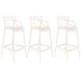 Kit 3 banquetas altas bancada cozinha Masters Allegra Creme