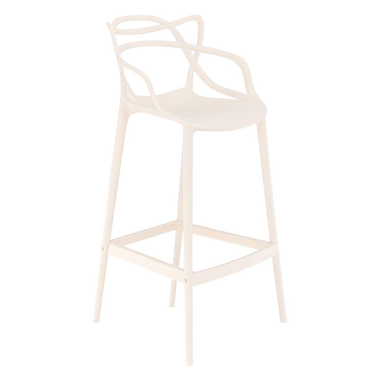 Kit 3 banquetas altas bancada cozinha Masters Allegra Creme