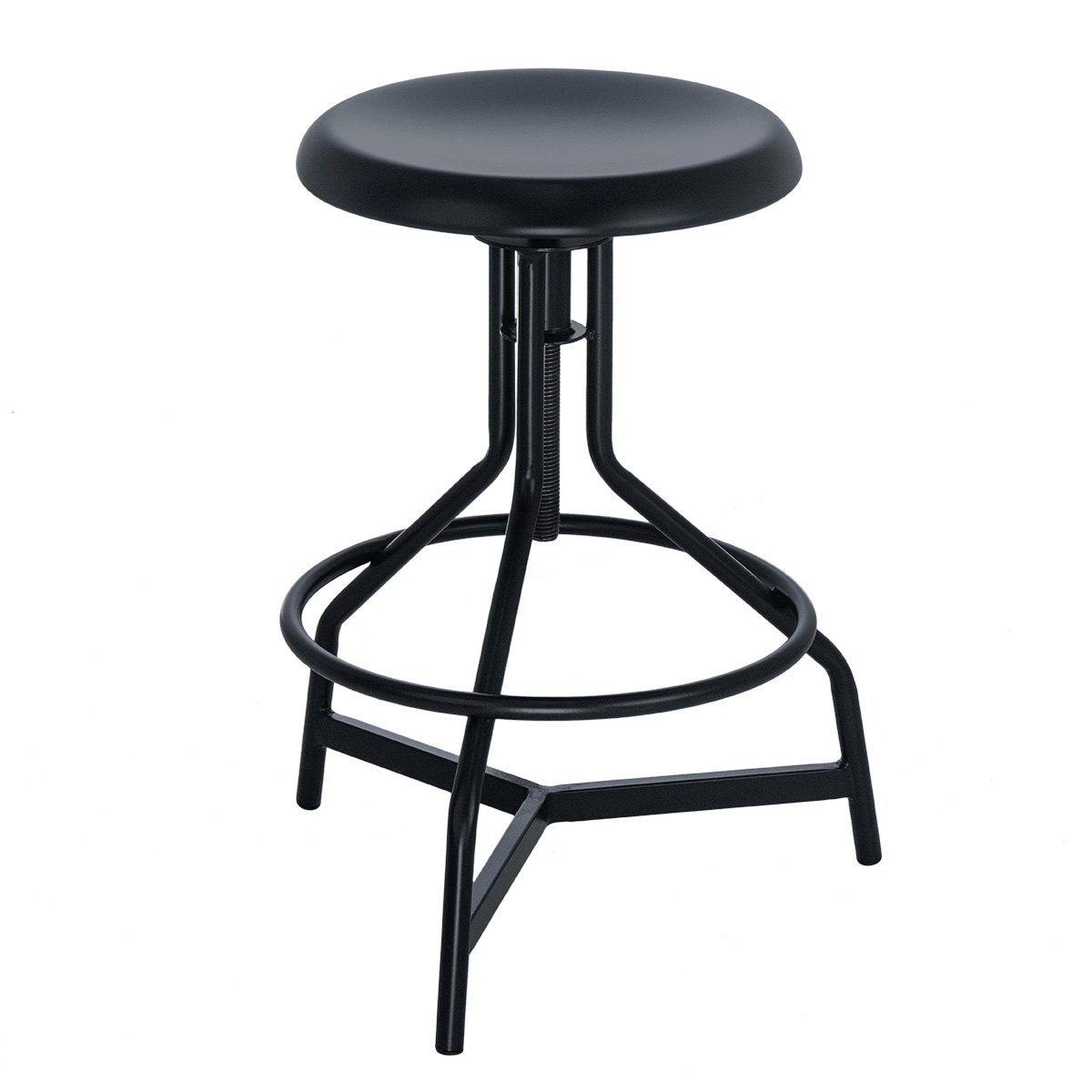 Kit 3 banquetas altas cozinha industrial loft aço giratória York Preto