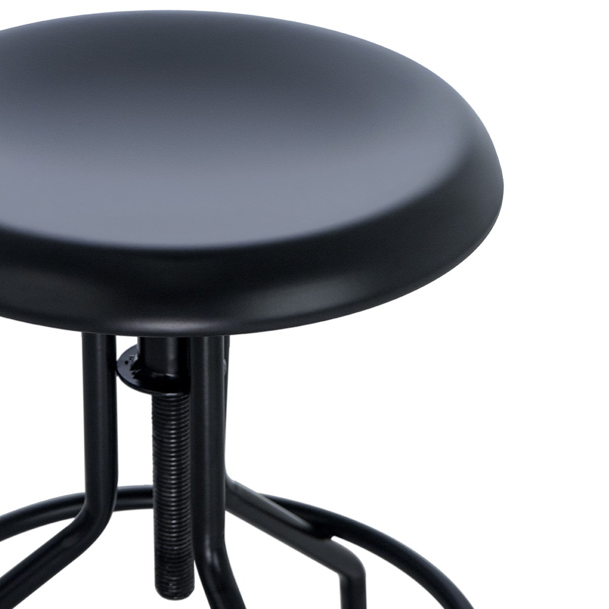 Kit 3 banquetas altas cozinha industrial loft aço giratória York Preto