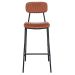 Kit 3 banquetas altas estofadas industrial retro Boston Marrom caramelo