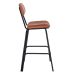 Kit 3 banquetas altas estofadas industrial retro Boston Marrom caramelo