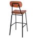 Kit 3 banquetas altas estofadas industrial retro Boston Marrom caramelo