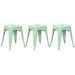 Kit 3 banquetas baixas Iron Tolix 45 cm Verde Claro