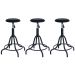 Kit 3 banquetas estofadas cozinha industrial Loft giratória West Preto