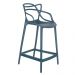 Kit 3 banquetas médias Masters Allegra 66 cm Azul petróleo