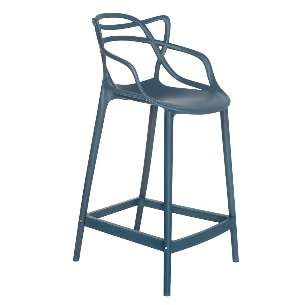 Kit 3 banquetas médias Masters Allegra 66 cm Azul petróleo