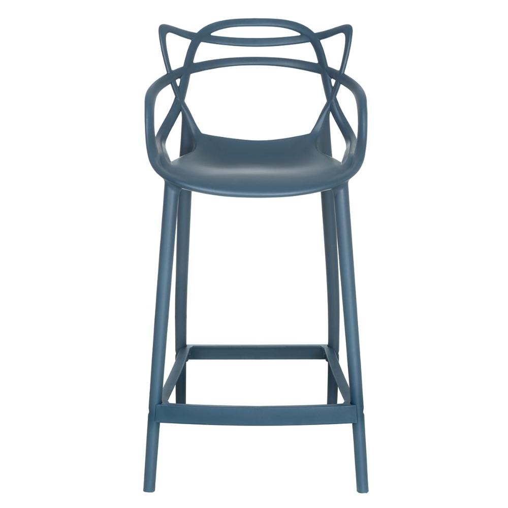 Kit 3 banquetas médias Masters Allegra 66 cm Azul petróleo