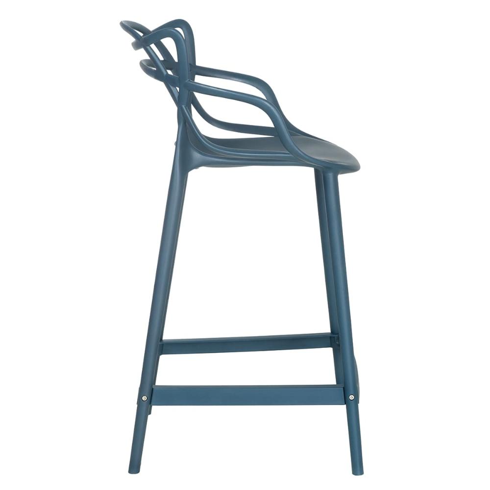 Kit 3 banquetas médias Masters Allegra 66 cm Azul petróleo