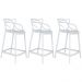 Kit 3 banquetas médias Masters Allegra 66 cm Branco