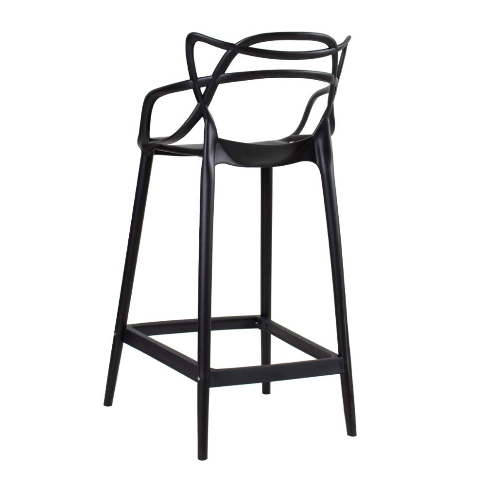 Kit 3 banquetas médias Masters Allegra 66 cm Preto