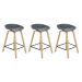 Kit 3 banquetas médias bancada cozinha Cassia BD 66 cm Cinza Escuro