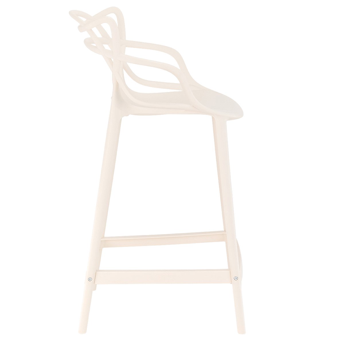 Kit 3 banquetas médias bancada cozinha Masters Allegra 66 cm Creme