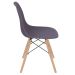 Kit 3 cadeiras Charles Eames Eiffel DSW com pés de madeira clara Cinza névoa