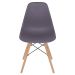 Kit 3 cadeiras Charles Eames Eiffel DSW com pés de madeira clara Cinza névoa