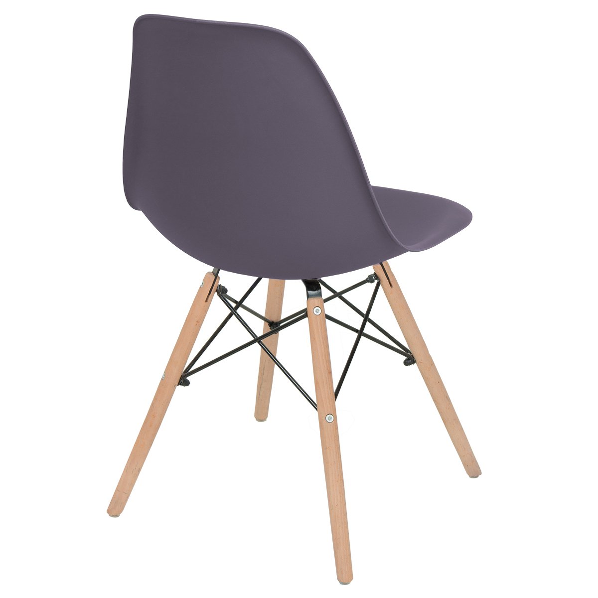 Kit 3 cadeiras Charles Eames Eiffel DSW com pés de madeira clara Cinza névoa
