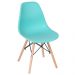 Kit 3 cadeiras Charles Eames Eiffel DSW com pés de madeira clara Verde Tiffany - Assento nacional
