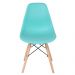 Kit 3 cadeiras Charles Eames Eiffel DSW com pés de madeira clara Verde Tiffany - Assento nacional